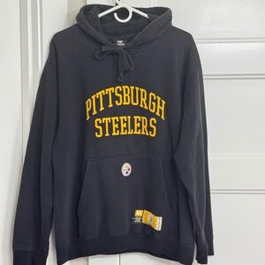 VINTAGE PITTSBURGH STEELERS BLACK  HOODIE, NFL  EMBROIDERED SWEATSHIRT